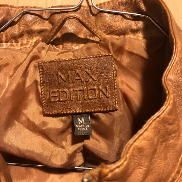 Brown NOT leather jacket, but looks like leather - Picture 3 of 4